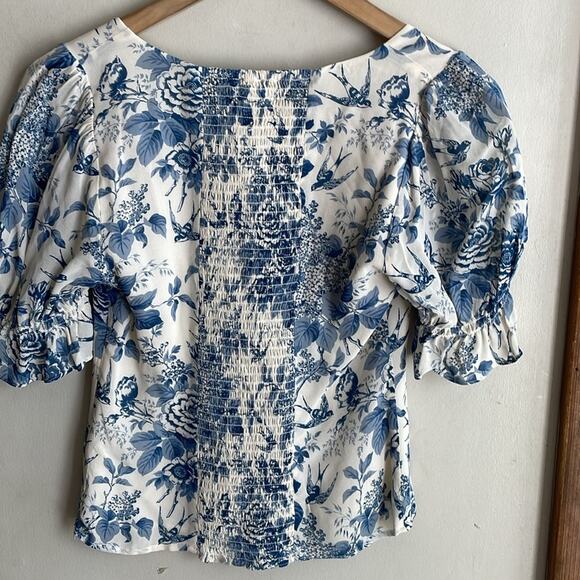 Reformation Constance Floral Print Puff Sleeve Top - Picture 11 of 16